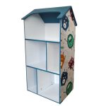 Детска етажерка GINGER HOME - Къщичка MONSTER, Синя за съхранение на играчки и книжки - Image 2