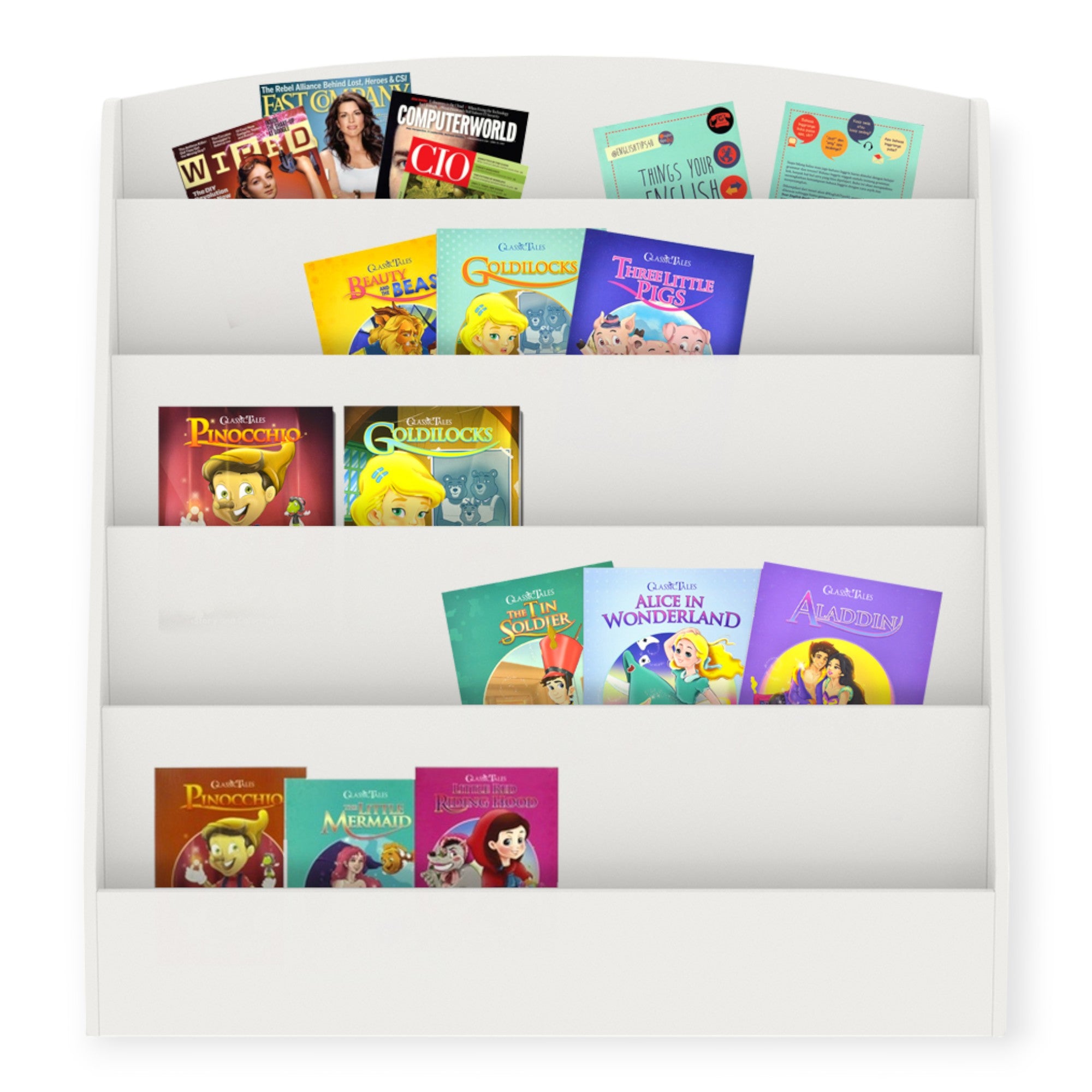 detska-etazherka-ginger-home-oraganayzer-s-raftove-za-knizhki-i-spisania-darvena-byala-80h30h80-sm-JWTR-3241-3 Детска Етажерка GINGER HOME, Органайзер с Рафтове за Книжки и Списания, Дървена, Бяла, 80х30х80 см. - Image 4