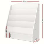 Детска Етажерка GINGER HOME, Органайзер с Рафтове за Книжки и Списания, Дървена, Бяла, 80х30х80 см. - Image 6