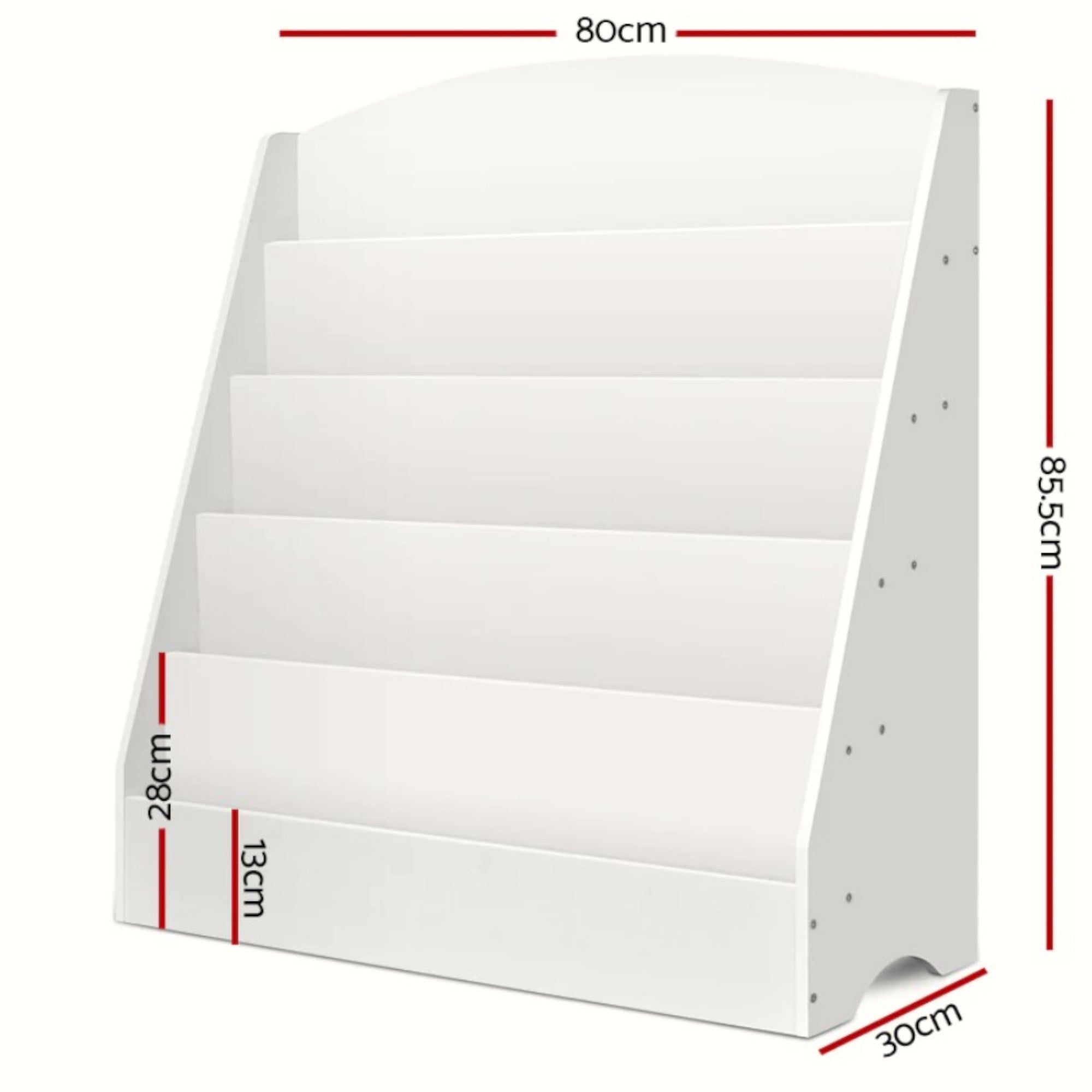 detska-etazherka-ginger-home-oraganayzer-s-raftove-za-knizhki-i-spisania-darvena-byala-80h30h80-sm-JWTR-3241-5 Детска Етажерка GINGER HOME, Органайзер с Рафтове за Книжки и Списания, Дървена, Бяла, 80х30х80 см. - Image 6