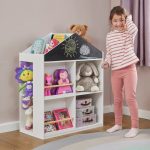 Детска Етажерка за Играчки и Книги GINGER HOME, Къща с Рафтoве и Дъска за Рисуване, Монтесори, Бяла, 72.5x40x95.8 см - Image 12