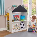 Детска Етажерка за Играчки и Книги GINGER HOME, Къща с Рафтoве и Дъска за Рисуване, Монтесори, Бяла, 72.5x40x95.8 см - Image 13