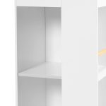 Детска Етажерка за Играчки и Книги GINGER HOME, Къща с Рафтoве и Дъска за Рисуване, Монтесори, Бяла, 72.5x40x95.8 см - Image 9