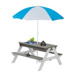 Детска Градинска Маса 3 в 1 GINGER HOME, Чадър с Регулируема Височина, Подвижен Плот за Активни Игри на Открито - Image 5