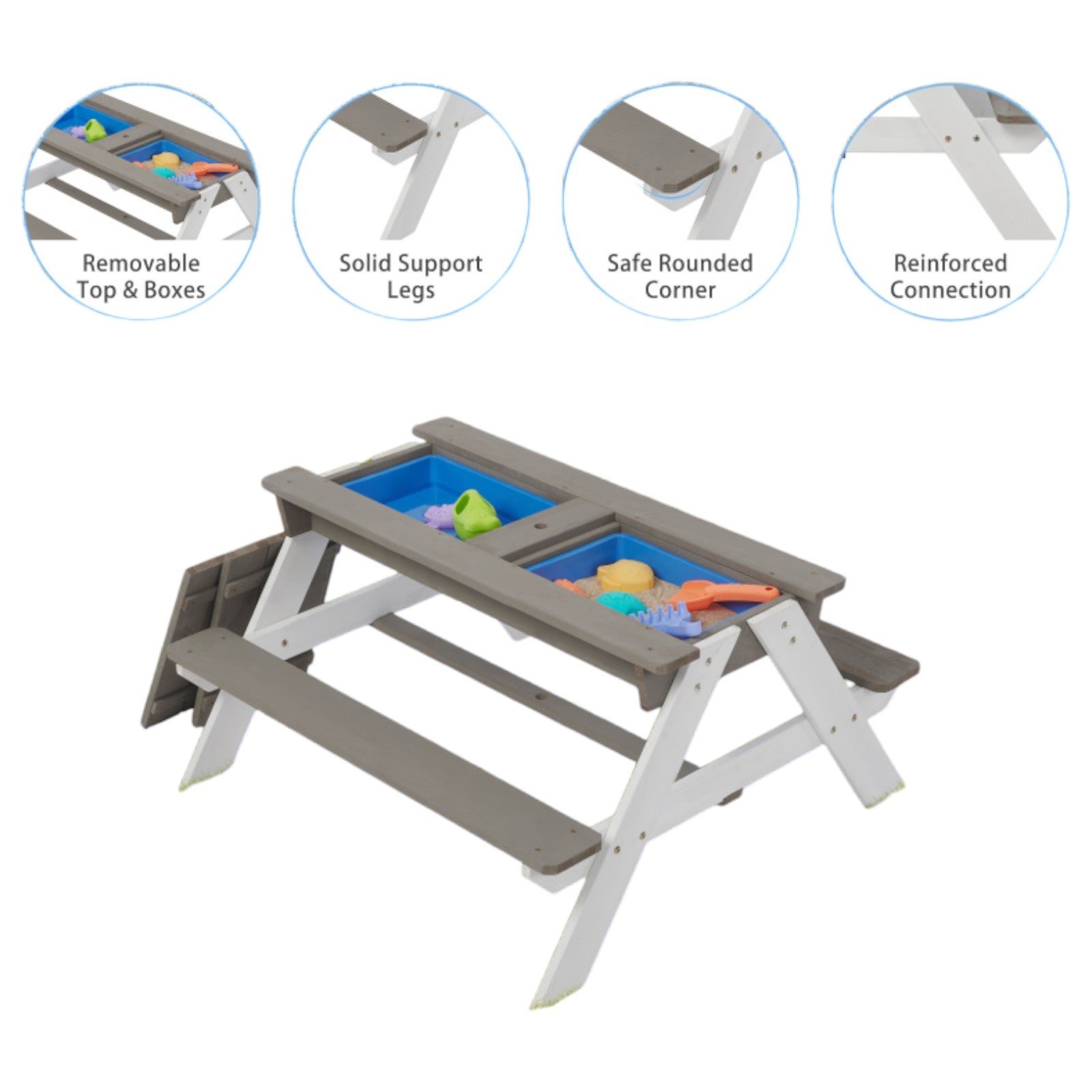 detska-masa-3-v-1-s-chadar-s-reguliruema-visochina-i-podvizhen-plot-za-aktivni-igri-2401-5 Детска Градинска Маса 3 в 1 GINGER HOME, Чадър с Регулируема Височина, Подвижен Плот за Активни Игри на Открито - Image 6