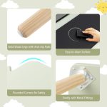 Детска Маса GINGER HOME с 2 Столчета - Мултиактивна Къщичка с Черна Дъска, Плот за Рисуване и Четене - Image 13