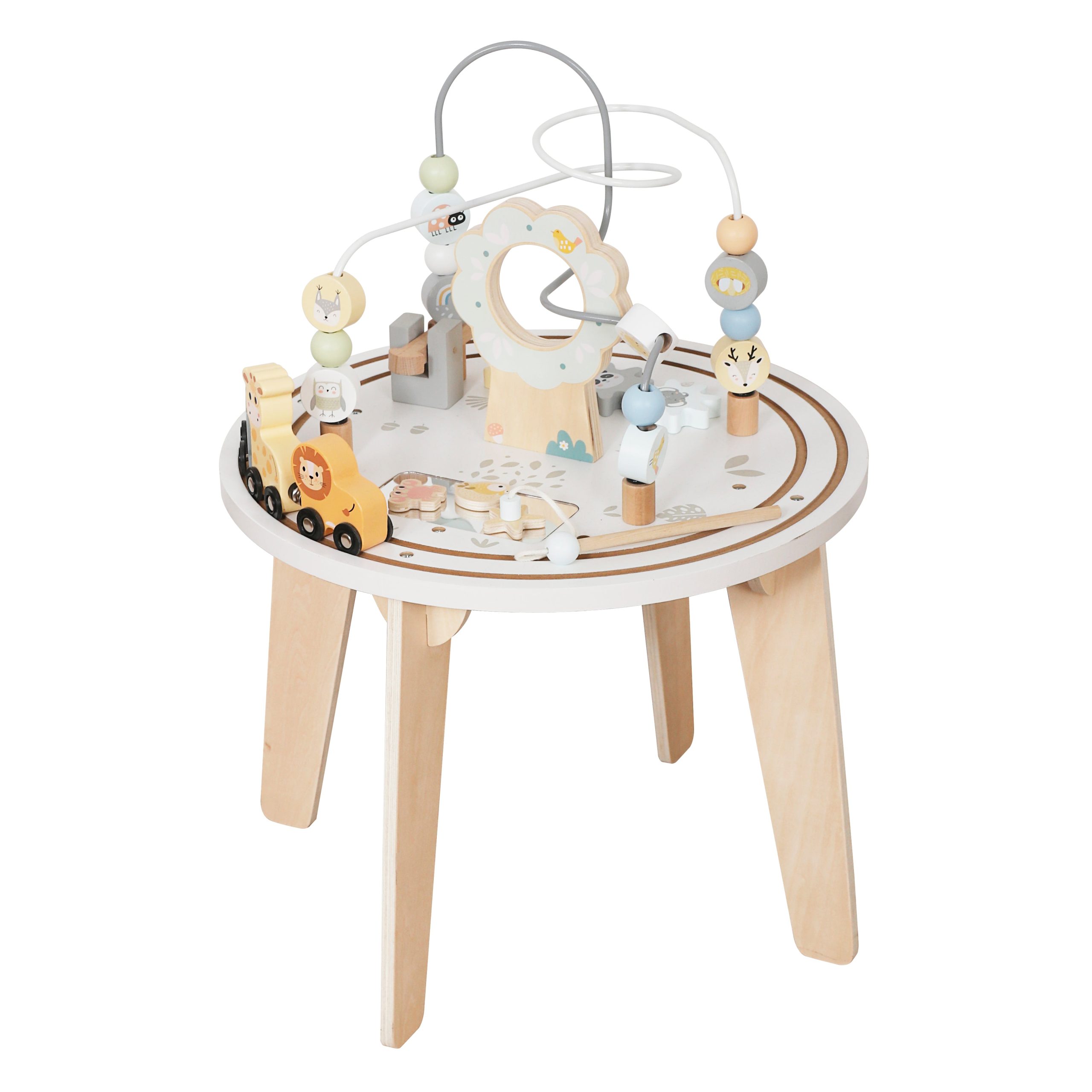 detska-masa-labirint-ginger-home-40x40x54-W12D626 Детска Дървена Образователна Маса с Лабиринт и Мъниста GINGER HOME, 40x40x54 см - Image 1