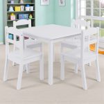 Детска Маса с 4 Столчета GINGER HOME, Дървен Комплект за Игра и Учение, Бял, 66x56x48 см - Image 15