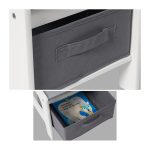 Детска Маса със Столчета, Двустранна, с Черна Дъска, 2 в 1 за Игра и Съхранение, WHITE/GREY - Image 12