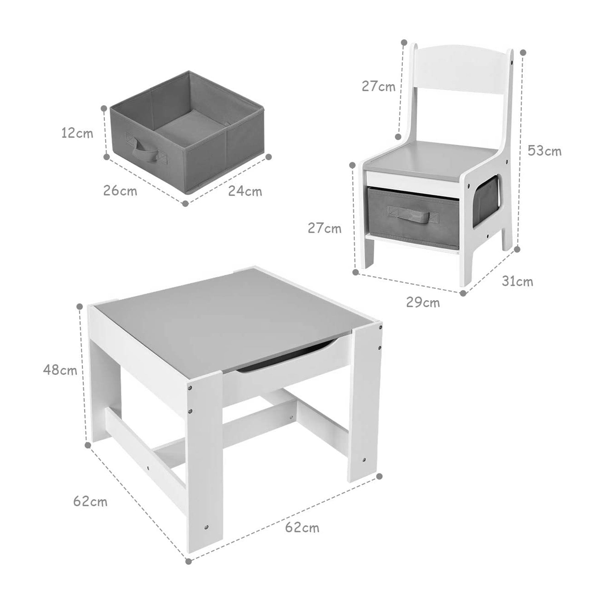 detska-masa-sas-stolcheta-dvustranna-s-cherna-daska-2-v-1-za-igra-i-sahranenie-white-grey-TF6265-12 Детска Маса със Столчета, Двустранна, с Черна Дъска, 2 в 1 за Игра и Съхранение, WHITE/GREY - Image 13