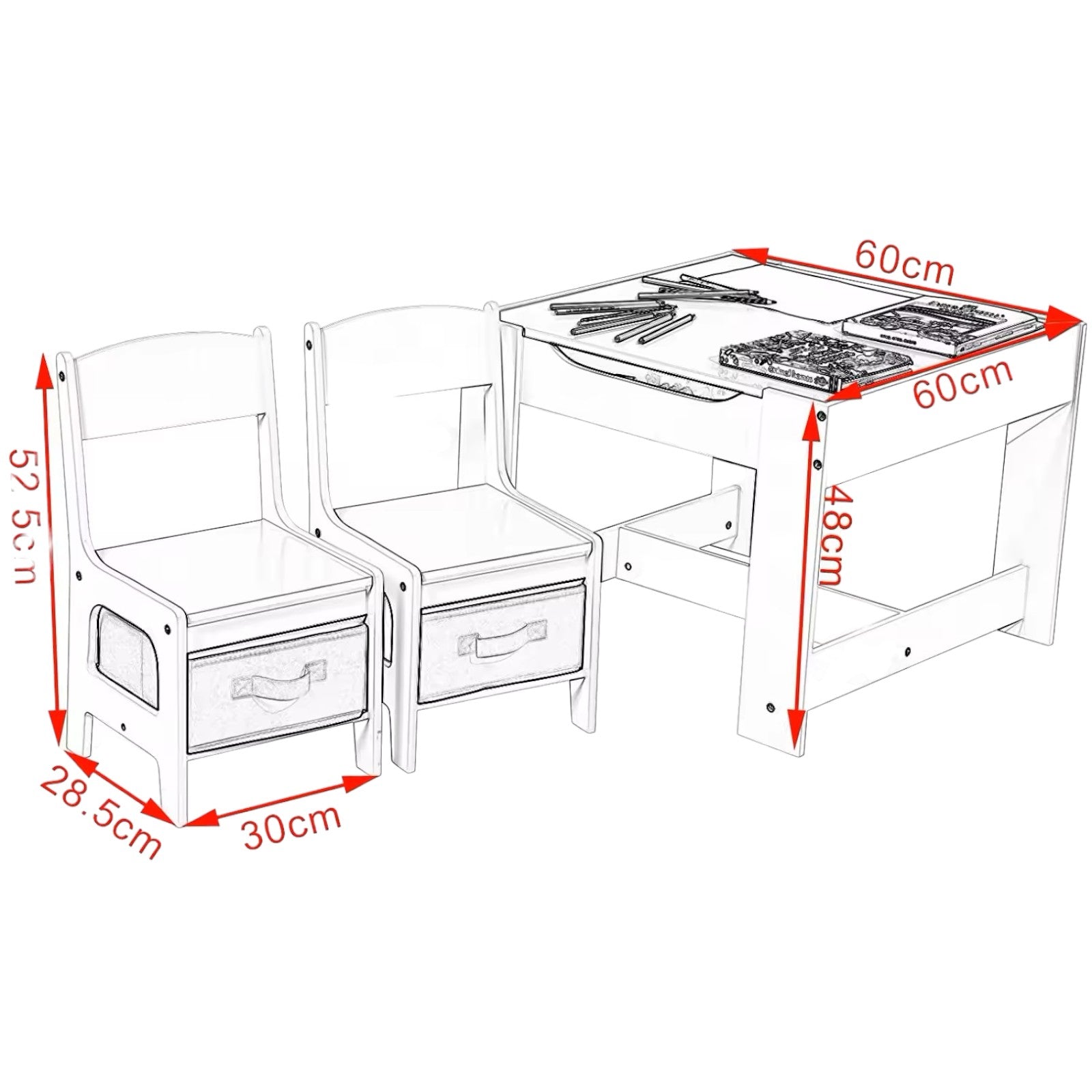 detska-masa-sas-stolcheta-dvustranna-s-cherna-daska-2-v-1-za-igra-i-sahranenie-white-grey-TF6265-14 Детска Маса със Столчета, Двустранна, с Черна Дъска, 2 в 1 за Игра и Съхранение, WHITE/GREY - Image 15