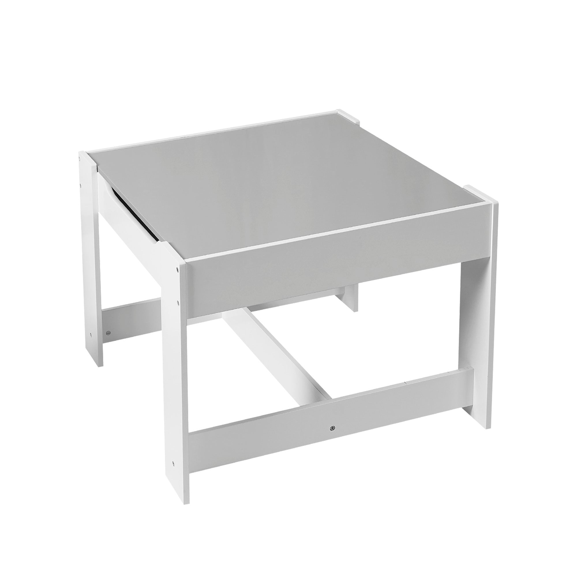 detska-masa-sas-stolcheta-dvustranna-s-cherna-daska-2-v-1-za-igra-i-sahranenie-white-grey-TF6265-6 Детска Маса със Столчета, Двустранна, с Черна Дъска, 2 в 1 за Игра и Съхранение, WHITE/GREY - Image 8