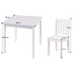 Детска Маса със Столчета, Комплект от Дърво,за Учене, Рисуване, Игра и Хранене, за Детска Стая, Бял - Image 6