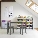 Детска Маса със Столчета, Комплект от Дърво, за Учене, Рисуване, Игра и Хранене, за Детска Стая, Сив - Image 10