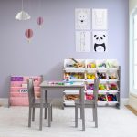 Детска Маса със Столчета, Комплект от Дърво, за Учене, Рисуване, Игра и Хранене, за Детска Стая, Сив - Image 15