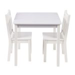 Детска Маса със Столчета, Комплект от Дърво,за Учене, Рисуване, Игра и Хранене, за Детска Стая, Бял