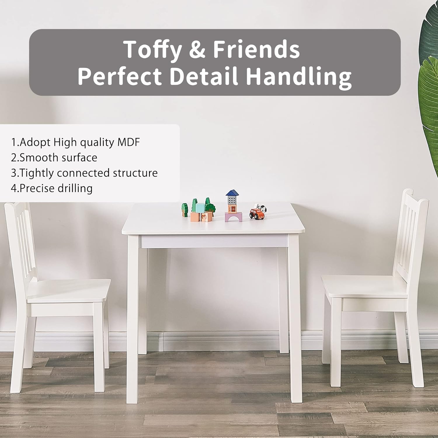 detska-masa-sas-stolcheta-komplekt-ot-darvo-za-uchene-risuvane-igra-i-hranene-za-detska-staya-byal-TF6644-W-19 Детска Маса със Столчета, Комплект от Дърво,за Учене, Рисуване, Игра и Хранене, за Детска Стая, Бял - Image 20