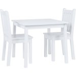 Детска Маса със Столчета, Комплект от Дърво,за Учене, Рисуване, Игра и Хранене, за Детска Стая, Бял - Image 7