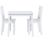 Детска Маса със Столчета, Комплект от Дърво,за Учене, Рисуване, Игра и Хранене, за Детска Стая, Бял - Image 8