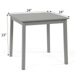 Детска Маса със Столчета, Комплект от Дърво, за Учене, Рисуване, Игра и Хранене, за Детска Стая, Сив - Image 4