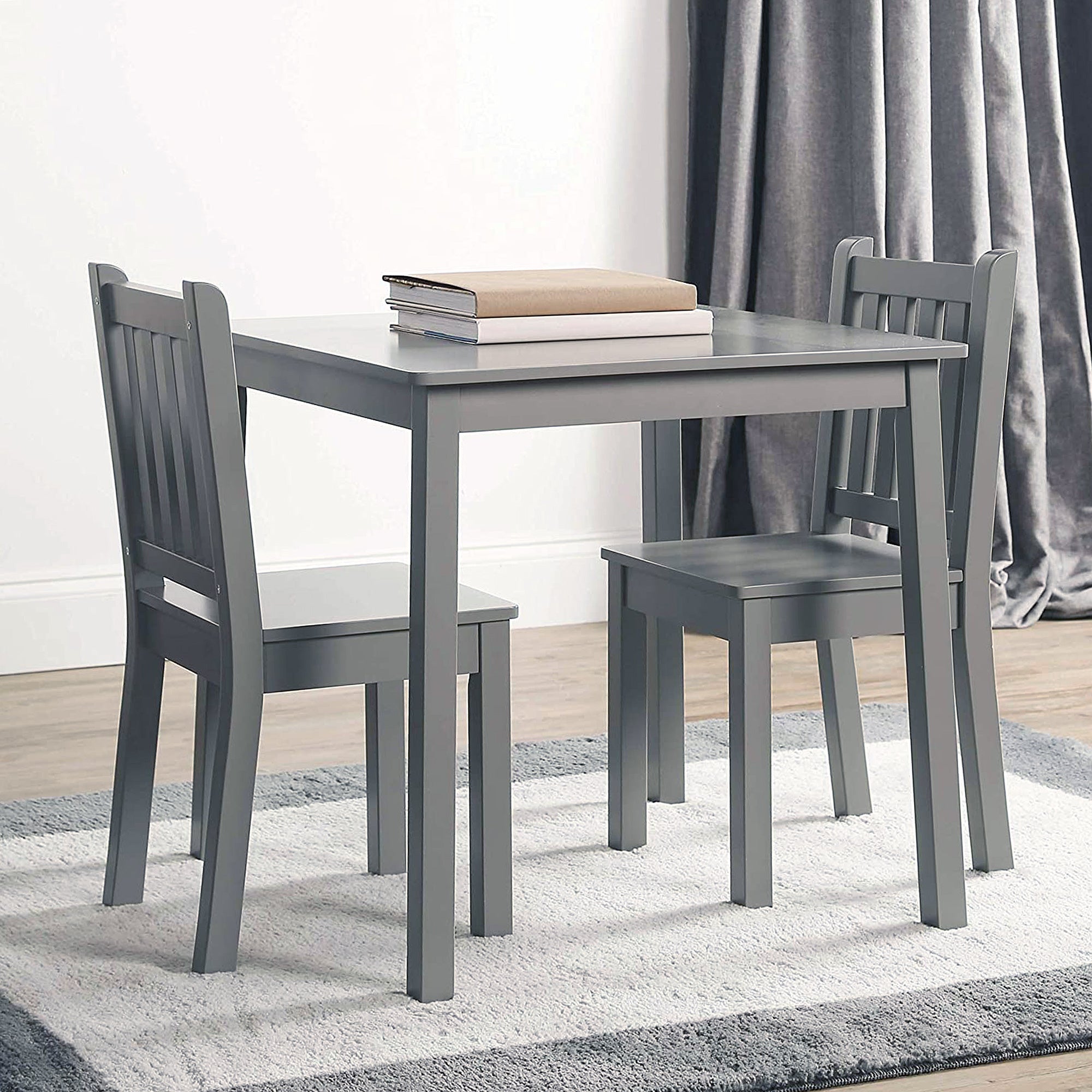 detska-masa-sas-stolcheta-komplekt-ot-darvo-za-uchene-risuvane-igra-i-hranene-za-detska-staya-siv-TF6644-7 Детска Маса със Столчета, Комплект от Дърво, за Учене, Рисуване, Игра и Хранене, за Детска Стая, Сив - Image 8