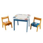 Детска Маса с 2 Столчета, Двустранна, за Рисуване и за Редене на Конструктори тип LEGO - Image 10