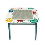 Детска Маса с 2 Столчета, Двустранна, за Рисуване и за Редене на Конструктори тип LEGO - Image 6