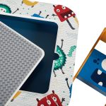 Детска Маса с 2 Столчета, Двустранна, за Рисуване и за Редене на Конструктори тип LEGO - Image 3