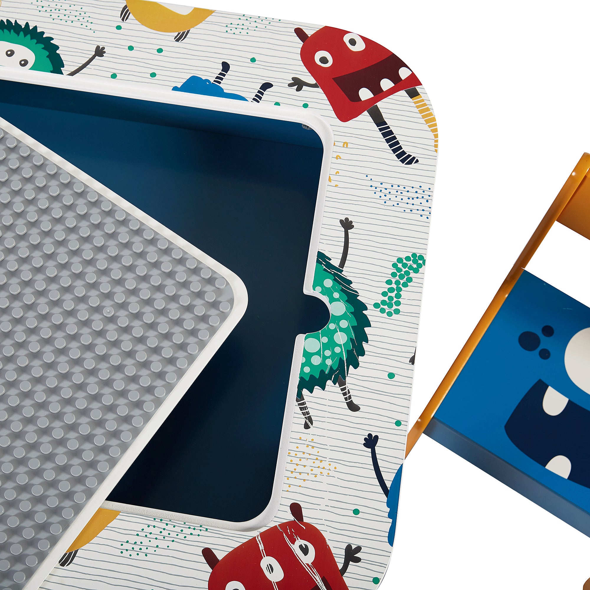 detska-masa-stolcheta-dvustranna-risuvane-lego-konstruktori-TF6059-3 Детска Маса с 2 Столчета, Двустранна, за Рисуване и за Редене на Конструктори тип LEGO - Image 3