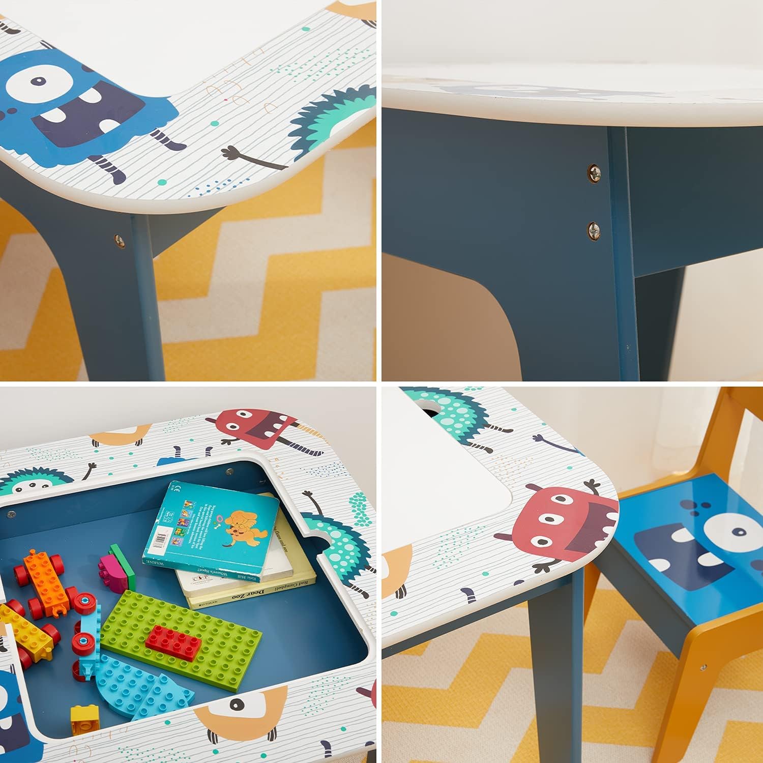 detska-masa-stolcheta-dvustranna-risuvane-lego-konstruktori-TF6059-7 Детска Маса с 2 Столчета, Двустранна, за Рисуване и за Редене на Конструктори тип LEGO - Image 13