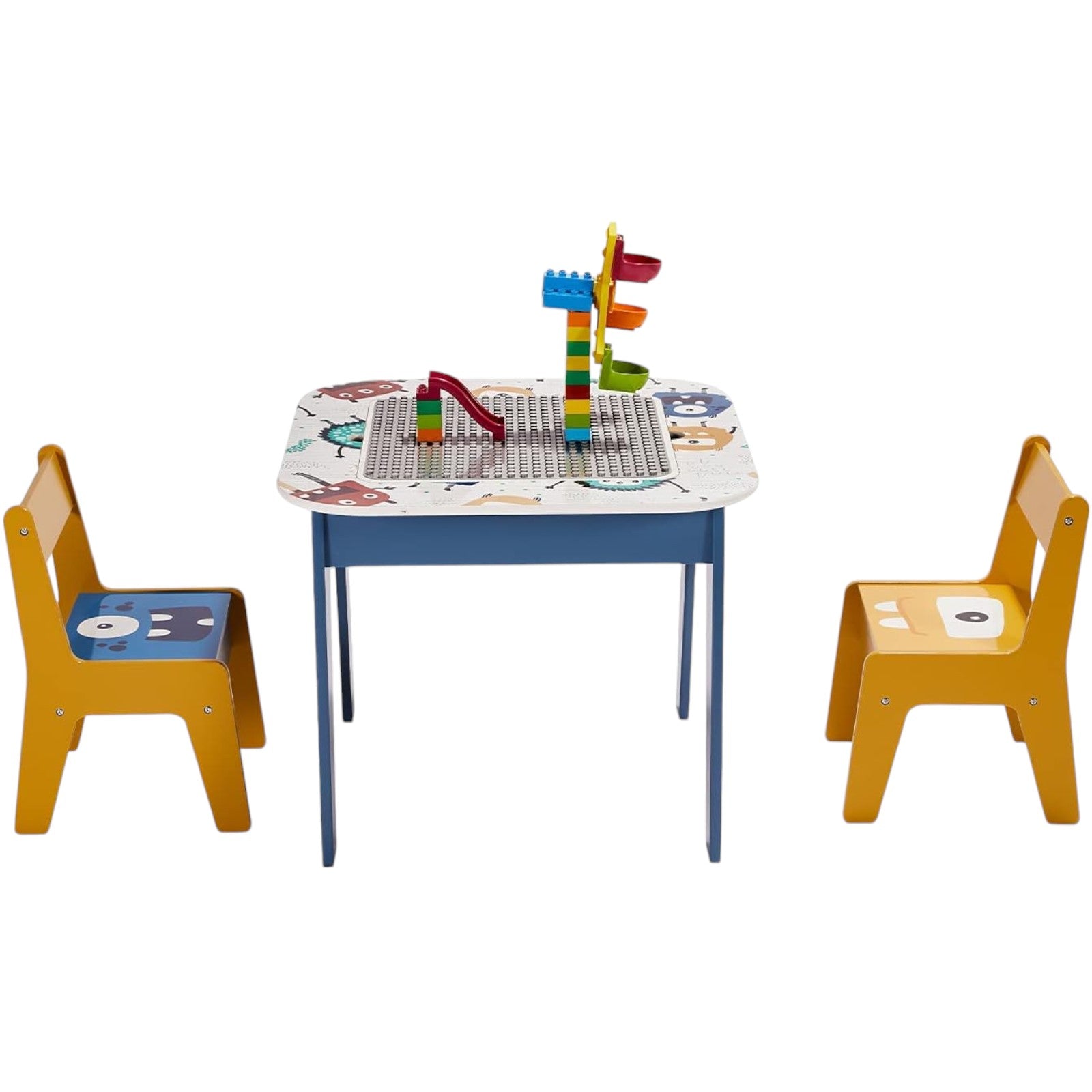 detska-masa-stolcheta-dvustranna-risuvane-lego-konstruktori-TF6059-8 Детска Маса с 2 Столчета, Двустранна, за Рисуване и за Редене на Конструктори тип LEGO - Image 2