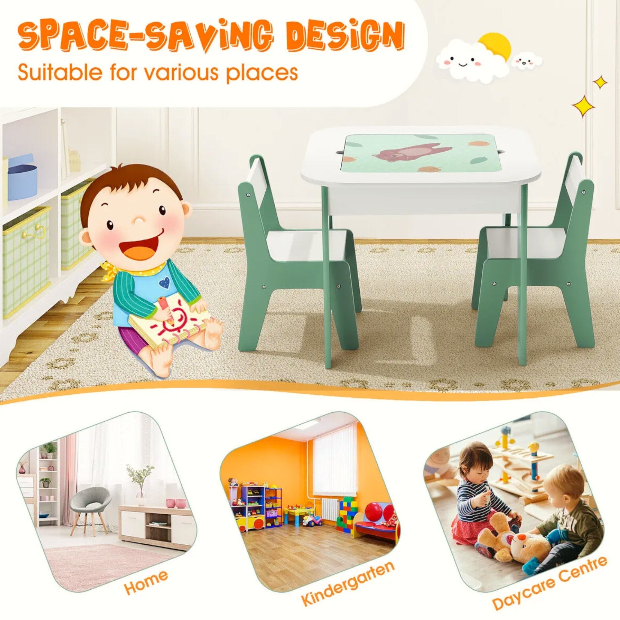 detska-masichka-sas-stolcheta-4-v-1-ginger-home-2-plota-cherna-daska-i-plot-za-redene-na-konstruktori-tip-lego-forest-TF6808-13 Детска Масичка със Столчета 4 в 1 GINGER HOME, 2 Плота, Черна дъска и Плот за Редене на Конструктори тип LEGO, Forest - Image 14