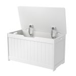 Детска Ракла за Играчки и Пейка 2 в 1 GINGER HOME Дървена JWTR-3086 WHITE - Image 4