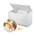 Детска Ракла за Играчки и Пейка 2 в 1 GINGER HOME Дървена JWTR-3086 WHITE - Image 7