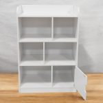 Детска Секция GINGER HOME за Съхранение на Книжки и Играчки, Етажерка с 4 Нива и Вратичка - Бяла - Image 11