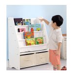 Детски Дървен Органайзер 2 в 1, Етажерка за Книжки и Кутии за Съхранение на Играчки - Image 9