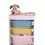 Детски Шкаф GINGER HOME, Етажерка за Играчки с 4 Кутии за Съхранение, Бял - Image 12