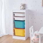 Детски Шкаф GINGER HOME, Етажерка за Играчки с 4 Кутии за Съхранение, Бял - Image 3