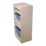 Детски Шкаф GINGER HOME, Етажерка за Играчки с 4 Кутии за Съхранение, Бял - Image 15