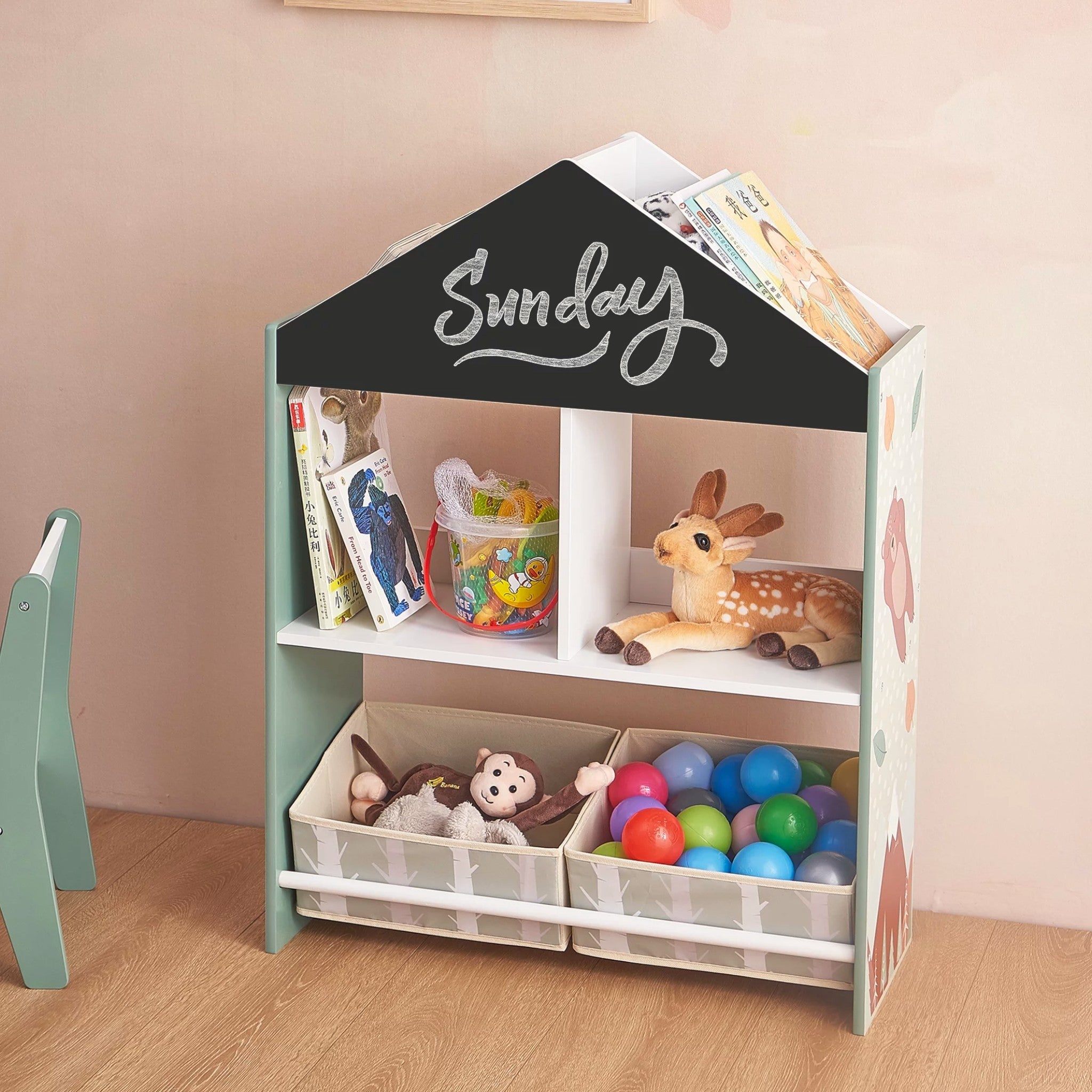 detski-shkaf-ginger-home-etazherkaza-igrachki-i-knizhki-s-meche-cherna-daska-za-pisane-kashtichka-forest-TF6806-11 Детски Шкаф GINGER HOME, Етажерказа Играчки и Книжки  с Мече, Черна Дъска за Писане, Къщичка FOREST - Image 12