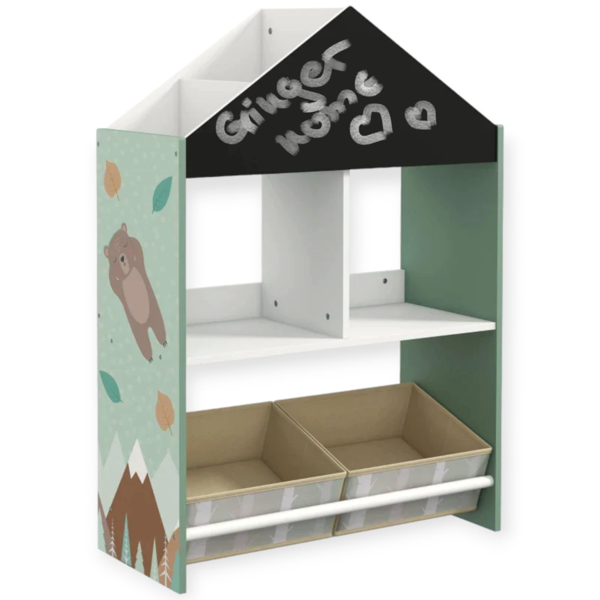 detski-shkaf-ginger-home-etazherkaza-igrachki-i-knizhki-s-meche-cherna-daska-za-pisane-kashtichka-forest-TF6806-7 Детски Шкаф GINGER HOME, Етажерказа Играчки и Книжки  с Мече, Черна Дъска за Писане, Къщичка FOREST - Image 8