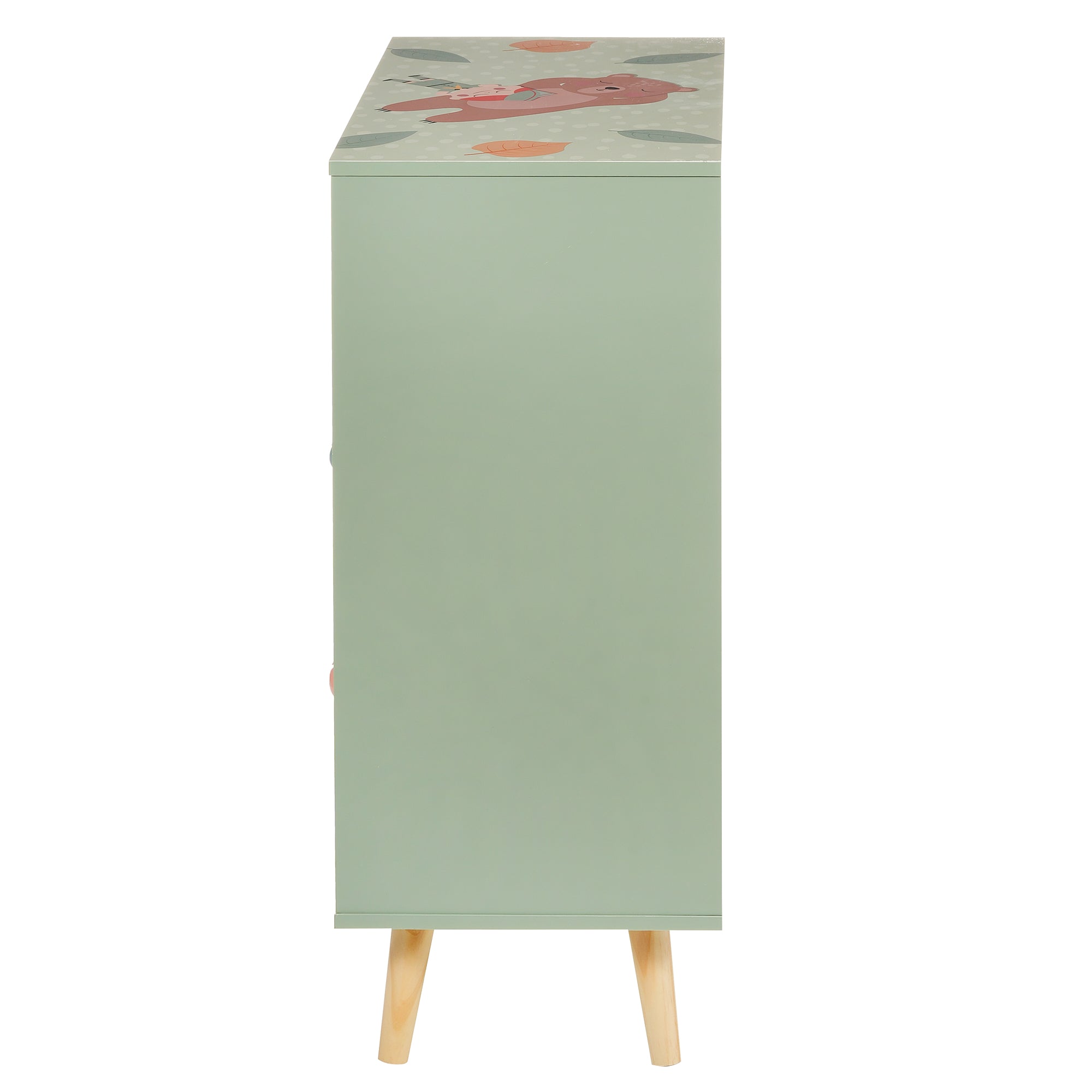 detski-shkaf-za-igrachki-i-drehi-ginger-home-etazherka-za-detska-staya-s-2-chekmedzheta-meche-forest-TF6821-4 Детски Шкаф за Играчки и Дрехи GINGER HOME, Етажерка за Детска Стая с 2 чекмеджета, Мече, FOREST - Image 6