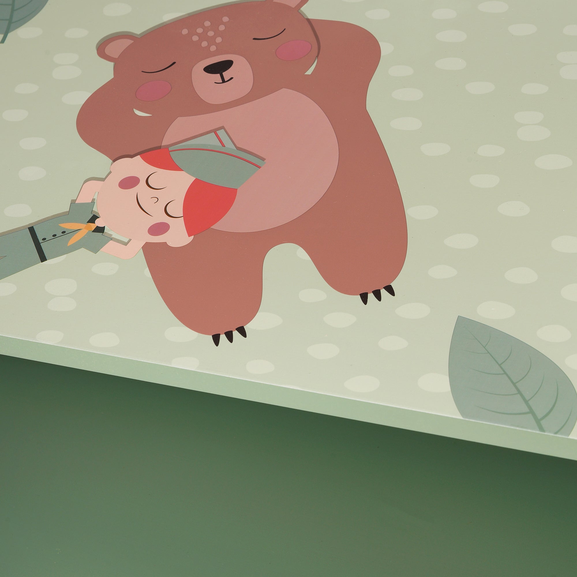 detski-shkaf-za-igrachki-i-drehi-ginger-home-etazherka-za-detska-staya-s-2-chekmedzheta-meche-forest-TF6821-5 Детски Шкаф за Играчки и Дрехи GINGER HOME, Етажерка за Детска Стая с 2 чекмеджета, Мече, FOREST - Image 7