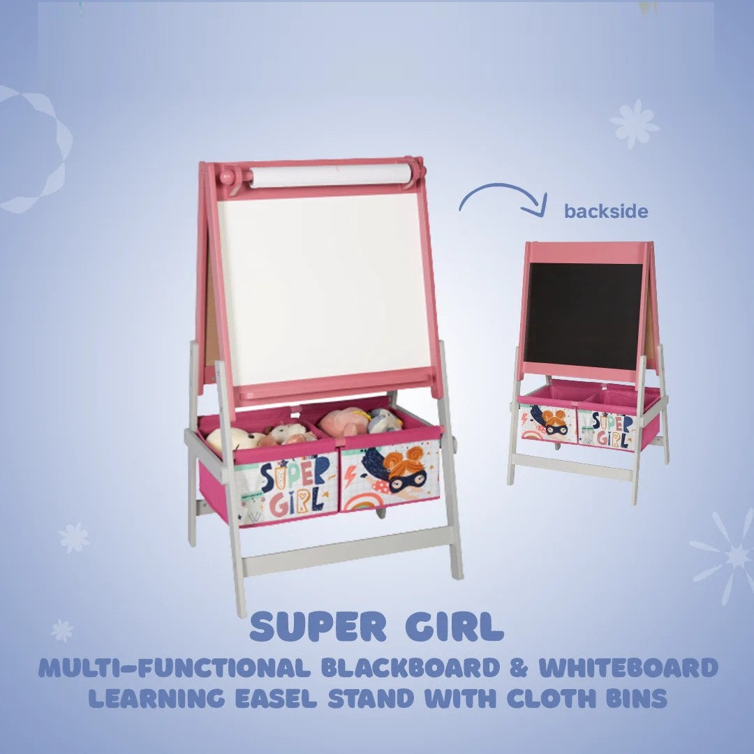 detski-stativ-za-risuvane-ginger-home-3-v-1-cherna-daska-biala-daska-hartiena-rolka-super-girl-TF6004-12 Детски Статив за Рисуване GINGER HOME 3 в 1 - Черна Дъска, Бяла Дъска, Хартиена Ролка, SUPER GIRL - Image 13