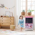 Детски Статив за Рисуване GINGER HOME 3 в 1 - Черна Дъска, Бяла Дъска, Хартиена Ролка, SUPER GIRL - Image 4