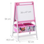 Детски Статив за Рисуване GINGER HOME 3 в 1 - Черна Дъска, Бяла Дъска, Хартиена Ролка, SUPER GIRL - Image 10