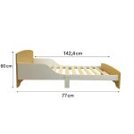 Детско Дървено Легло със Защита и Подматрачна Рамка 140/70 см – GINGER HOME - Image 4