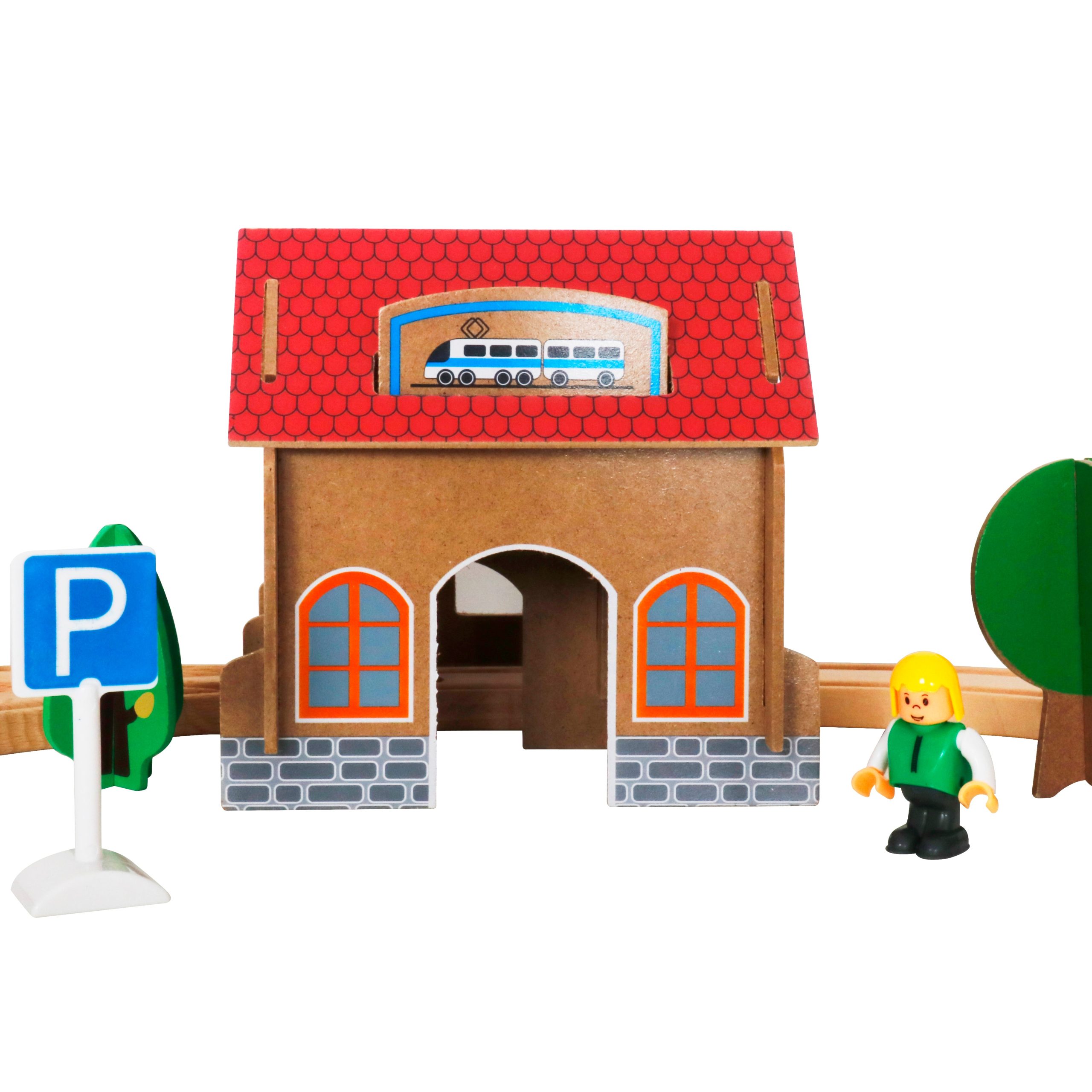 detsko-darveno-vlakche-komplekt-88-chasti-s-lokomotiv-na-baterii-W04C048-8 Детско Дървено Влакче GINGER HOME, 88 Части, Локомотив с Батерия, 3+ - Image 9