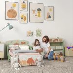 Детско Легло GINGER HOME, Защита от Падане, Дървено, Подматрачна Рамка 70х140 см, FOREST - Image 8