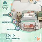 Детско Легло GINGER HOME, Защита от Падане, Дървено, Подматрачна Рамка 70х140 см, FOREST - Image 10